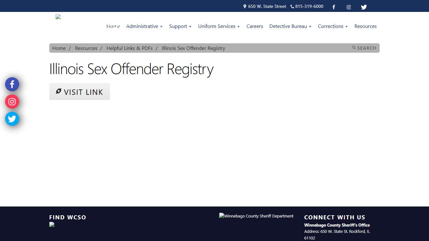 Illinois Sex Offender Registry Links