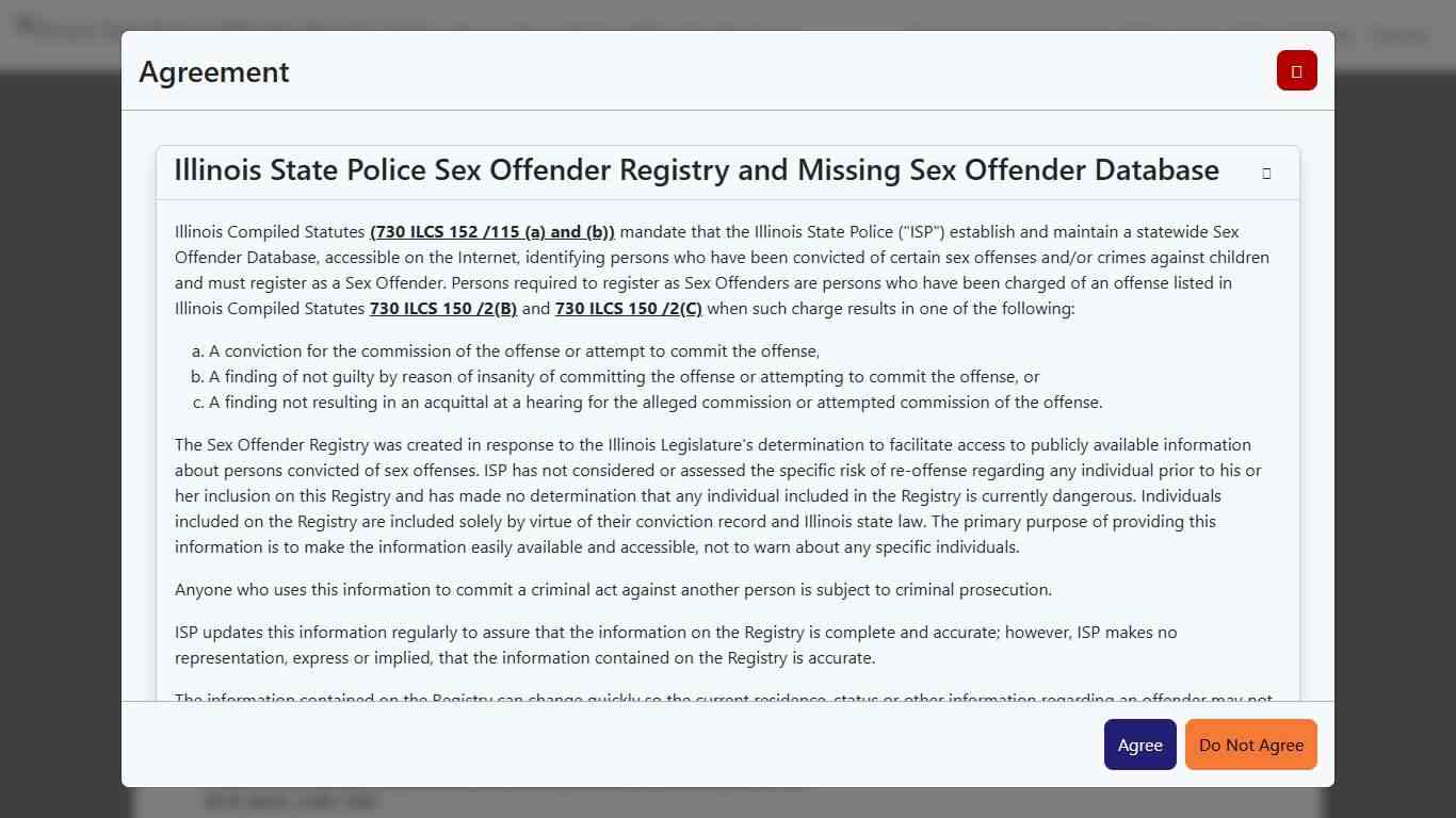 Illinois State Police Offender Registry
