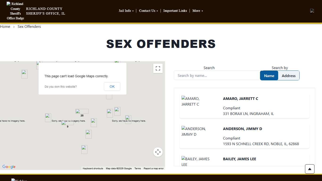 Sex Offenders | Richland County Sheriff’s Office IL